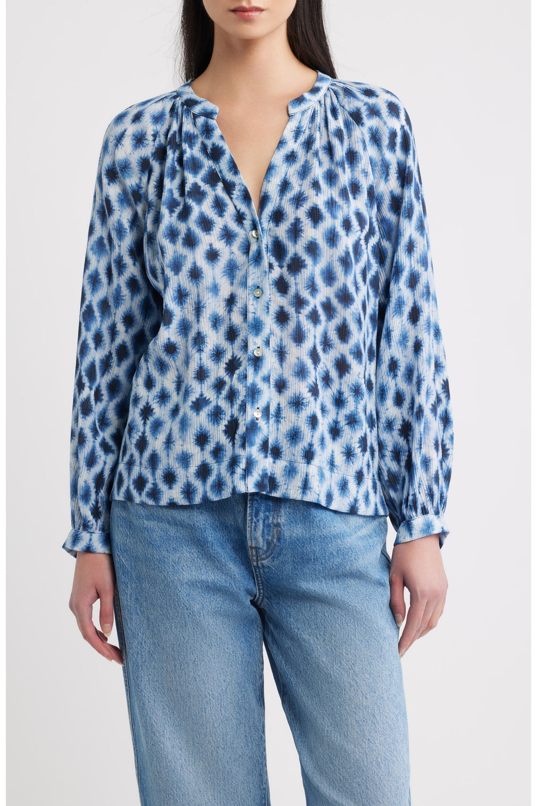 Rails Saint Top in Sapphire Shibori available at Barbara Katz
