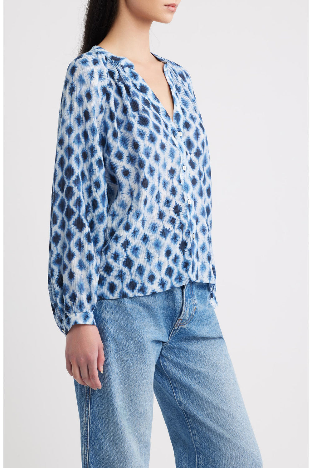 Rails Saint Top in Sapphire Shibori available at Barbara Katz