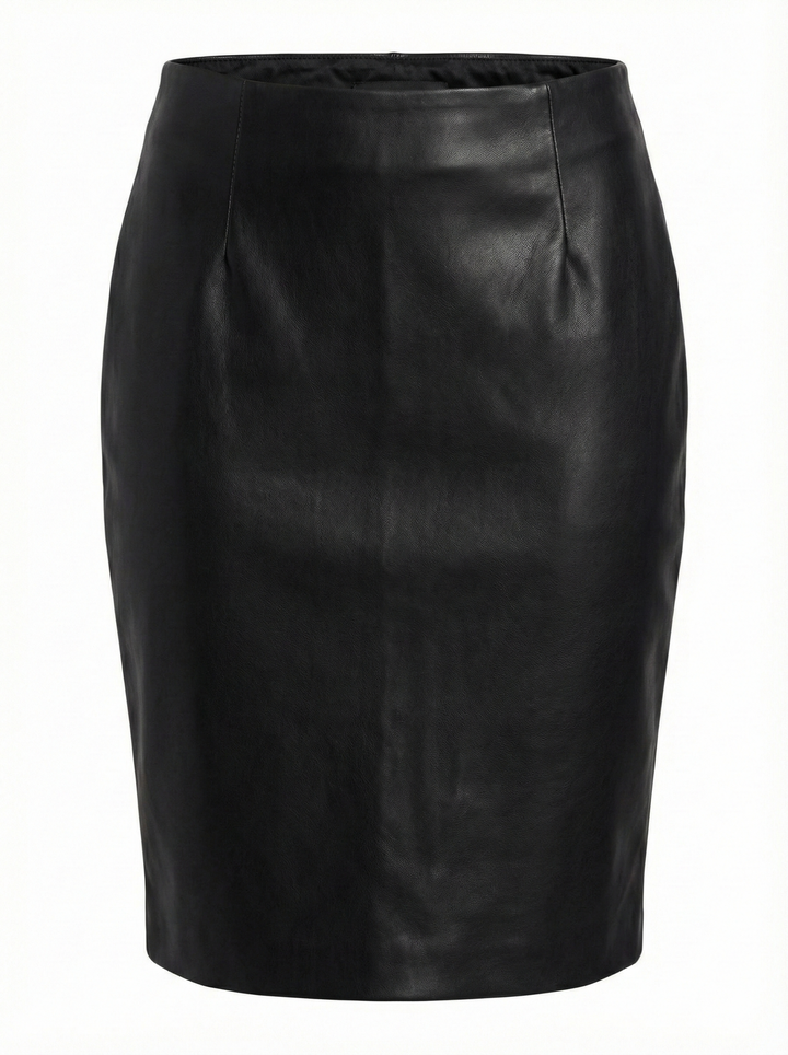 Adroit Atelier Reese Pencil Vegan Leather Skirt in Black available at Barbara Katz