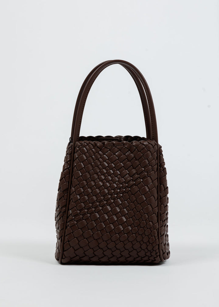 Remi/Reid Hollace Mini Woven Tote Bag in Espresso available at Barbara Katz