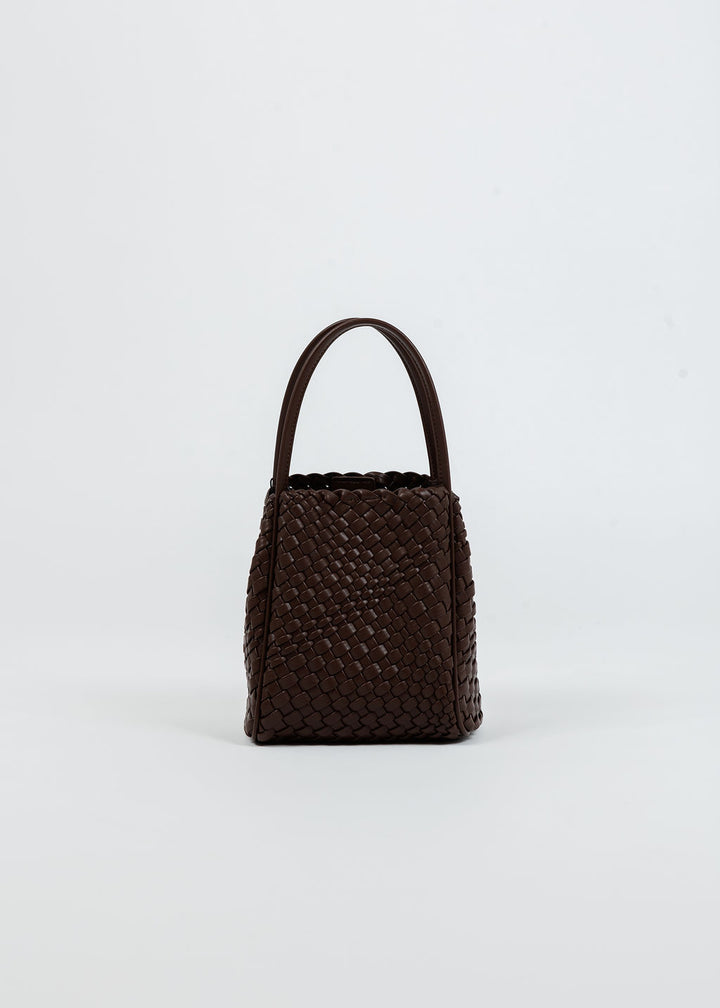 Remi/Reid Hollace Mini Woven Tote Bag in Espresso available at Barbara Katz