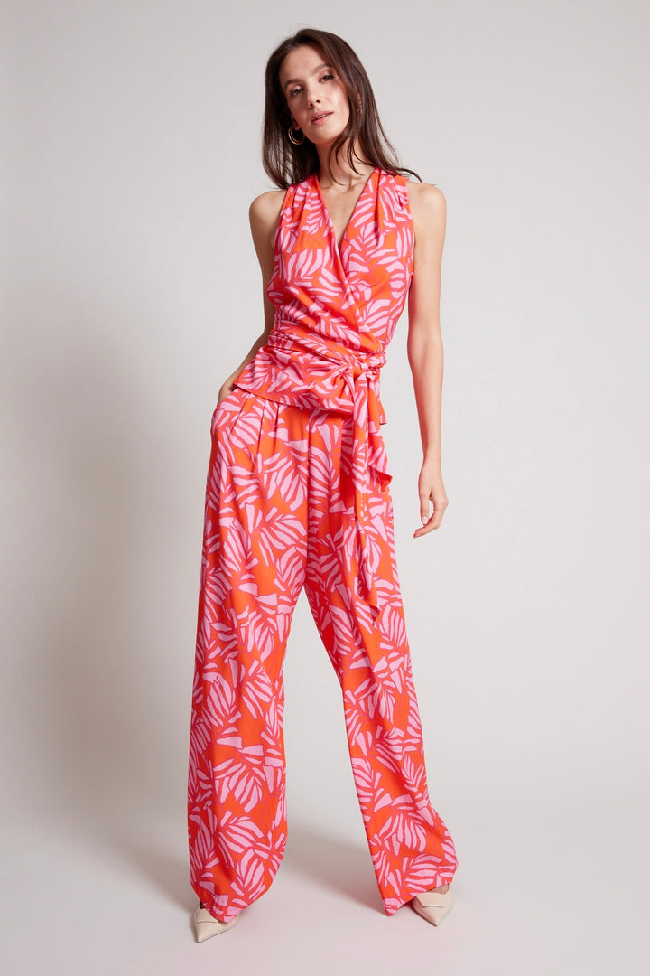 Adroit Atelier River Flowy Pants in Tropical Pink/Tangerine available at Barbara Katz