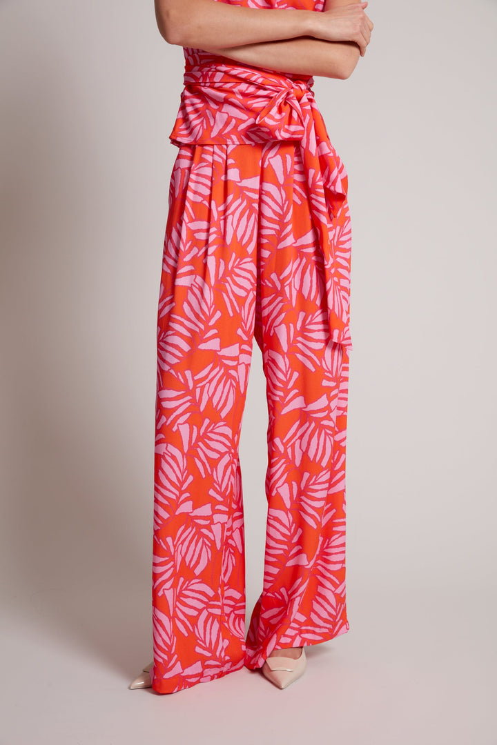 Adroit Atelier River Flowy Pants in Tropical Pink/Tangerine available at Barbara Katz