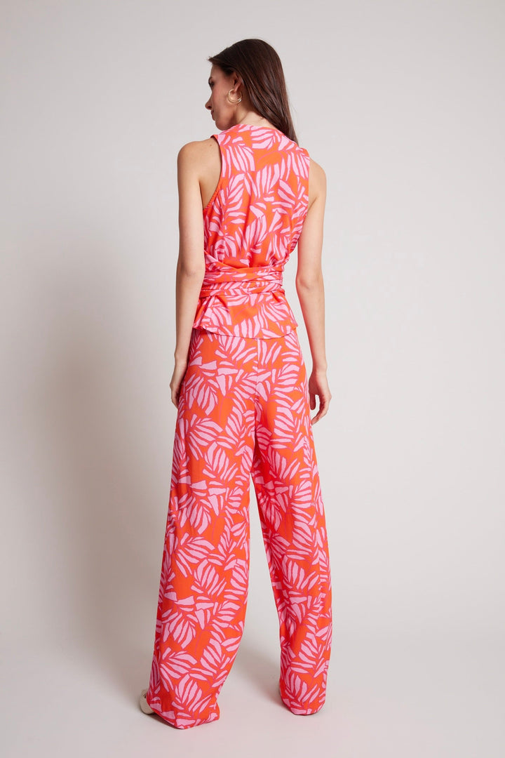Adroit Atelier River Flowy Pants in Tropical Pink/Tangerine available at Barbara Katz