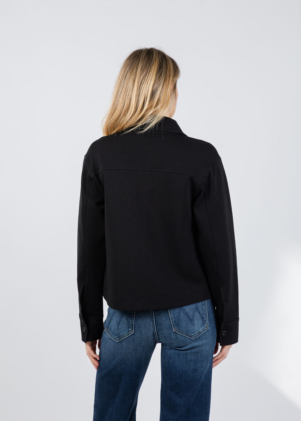 Repeat Button Front Blouse in Black available at Barbara Katz