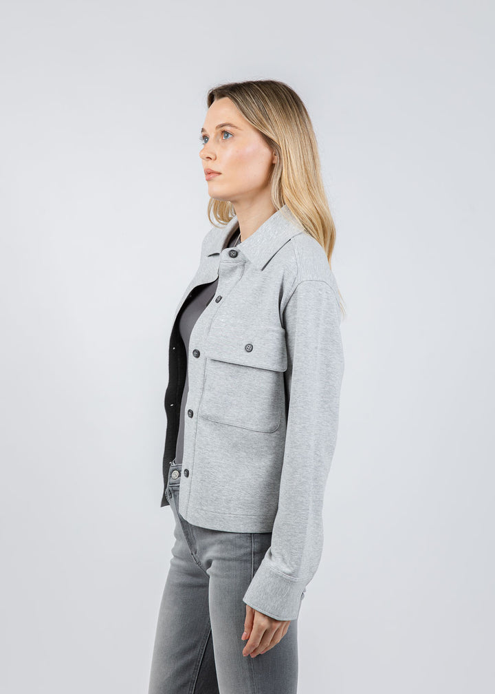 Repeat Button Front Blouse in Silver Grey available at Barbara Katz