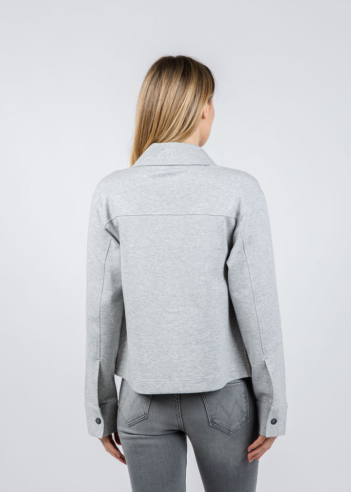 Repeat Button Front Blouse in Silver Grey available at Barbara Katz