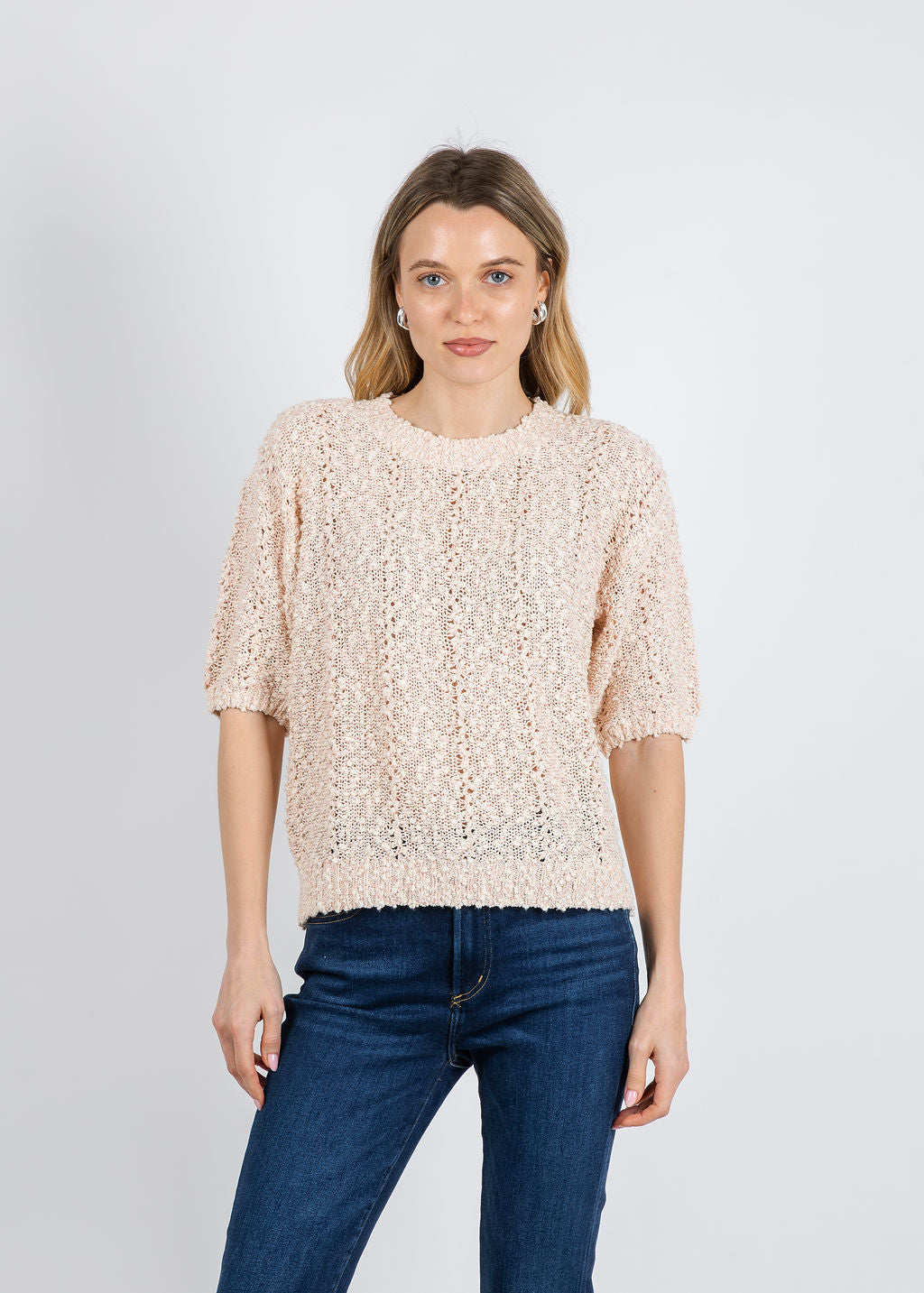 Repeat Boucle Knit Sweater in Gloss available at Barbara Katz