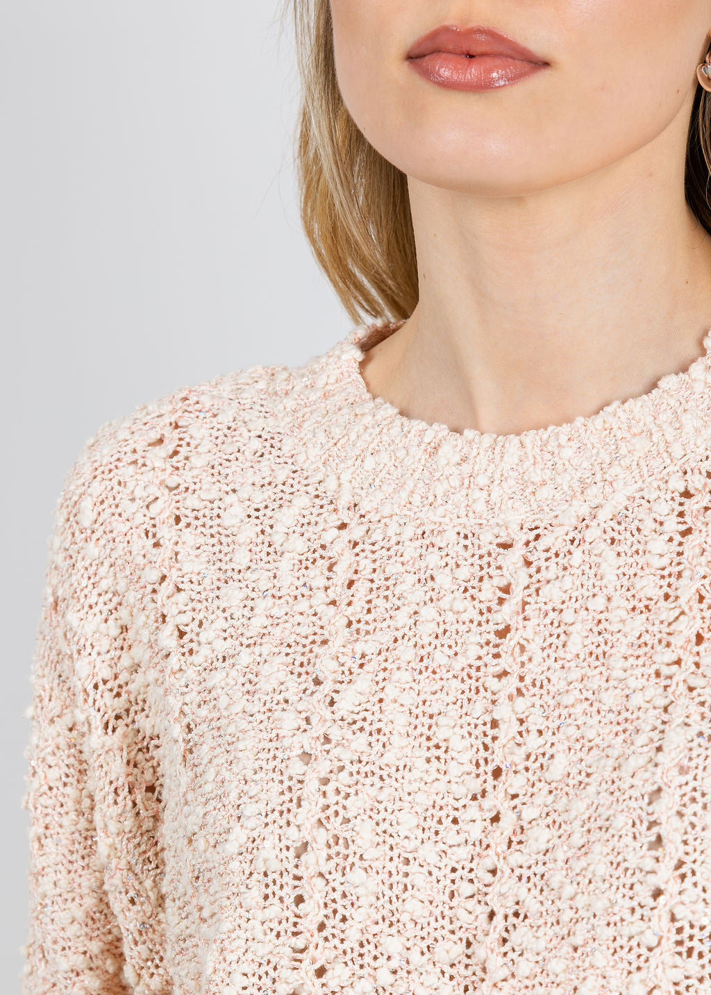Repeat Boucle Knit Sweater in Gloss available at Barbara Katz
