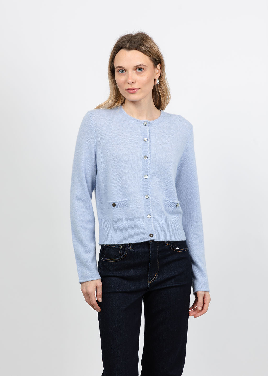 Repeat Button Down Cardigan in Dust available at Barbara Katz