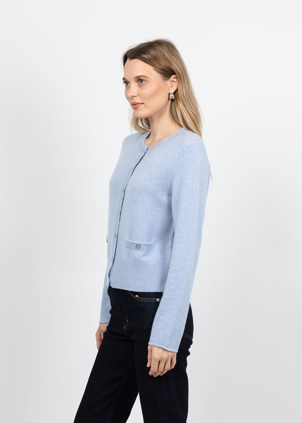 Repeat Button Down Cardigan in Dust available at Barbara Katz