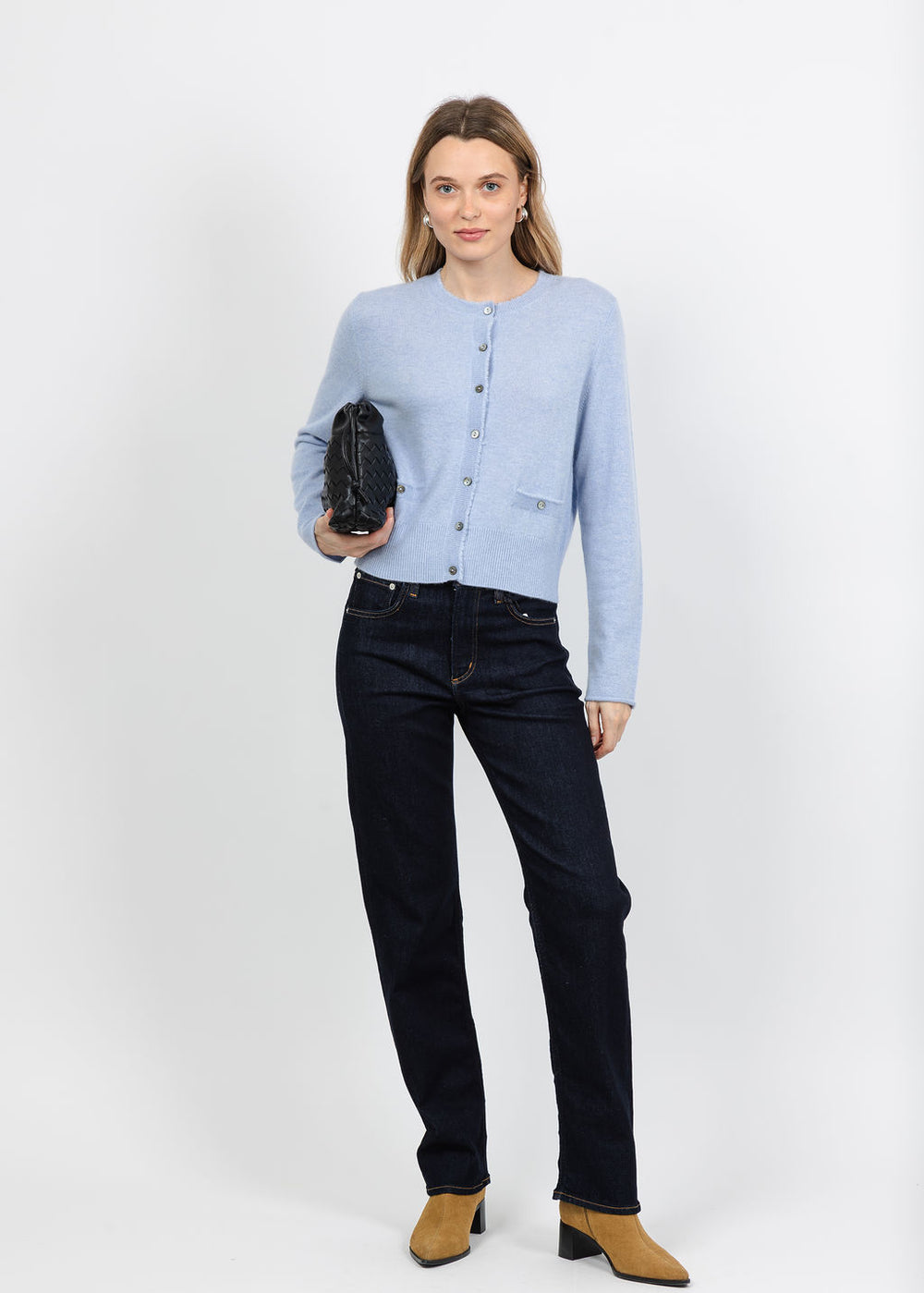 Repeat Button Down Cardigan in Dust available at Barbara Katz