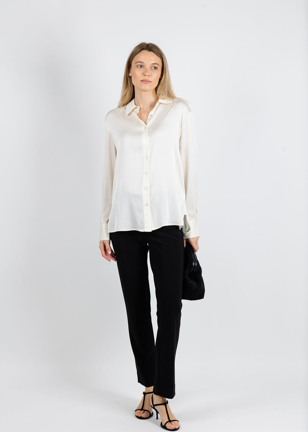 Repeat Classic Silk Blouse in Cream available at Barbara Katz