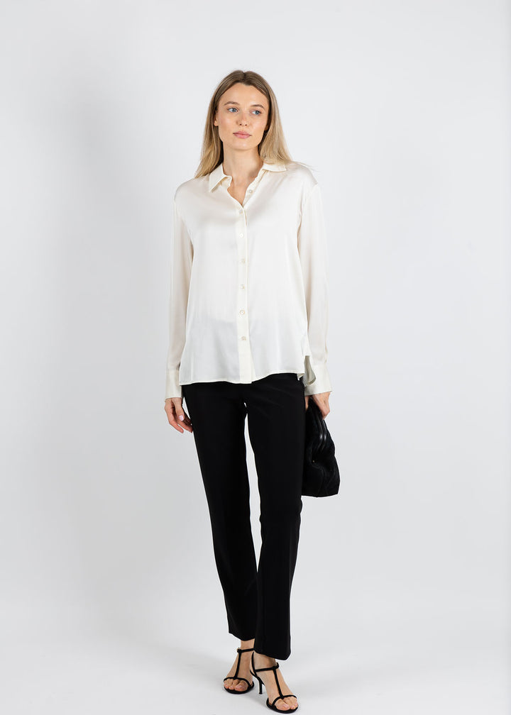 Repeat Classic Silk Blouse in Cream available at Barbara Katz