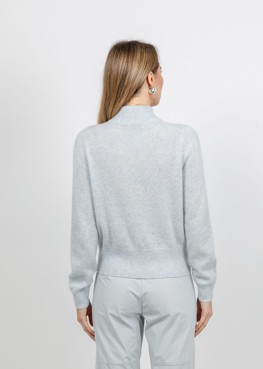 Repeat Covered Button Cardigan in Arctic available at Barbara Katz