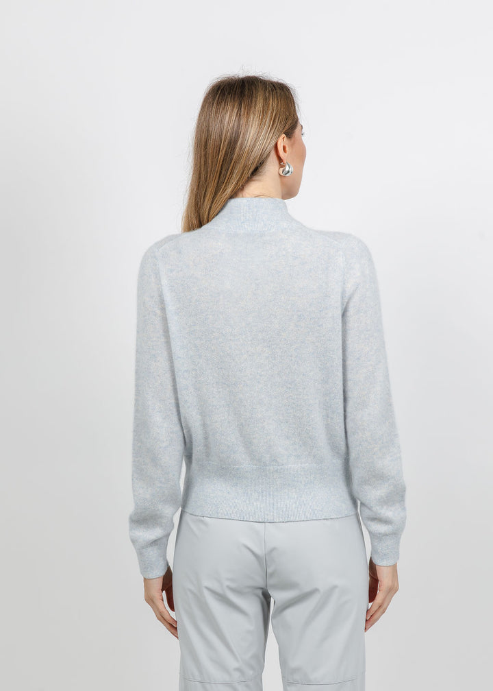 Repeat Covered Button Cardigan in Arctic available at Barbara Katz