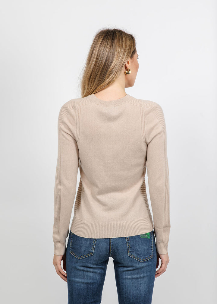Repeat Crew Pullover Sweater in Natural available at Barbara Katz