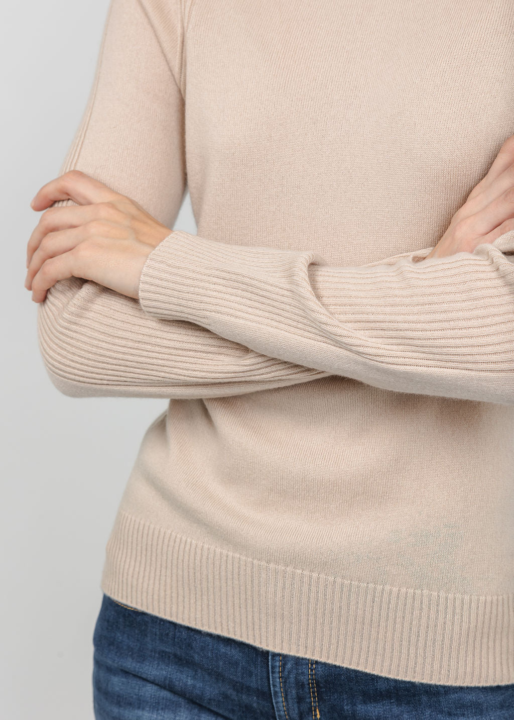 Repeat Crew Pullover Sweater in Natural available at Barbara Katz