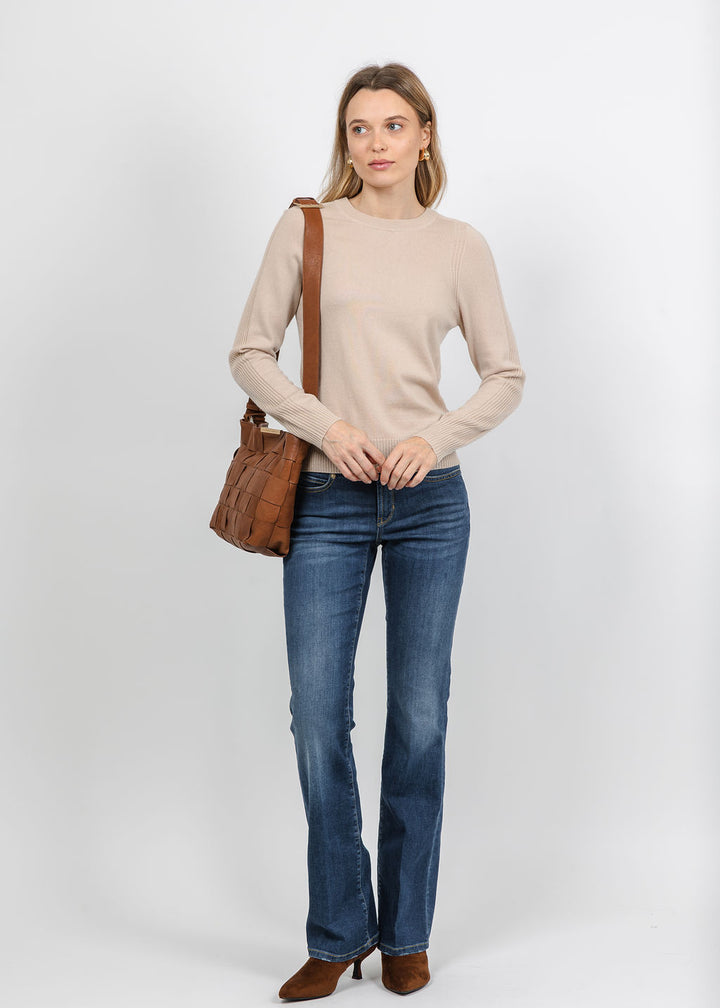 Repeat Crew Pullover Sweater in Natural available at Barbara Katz