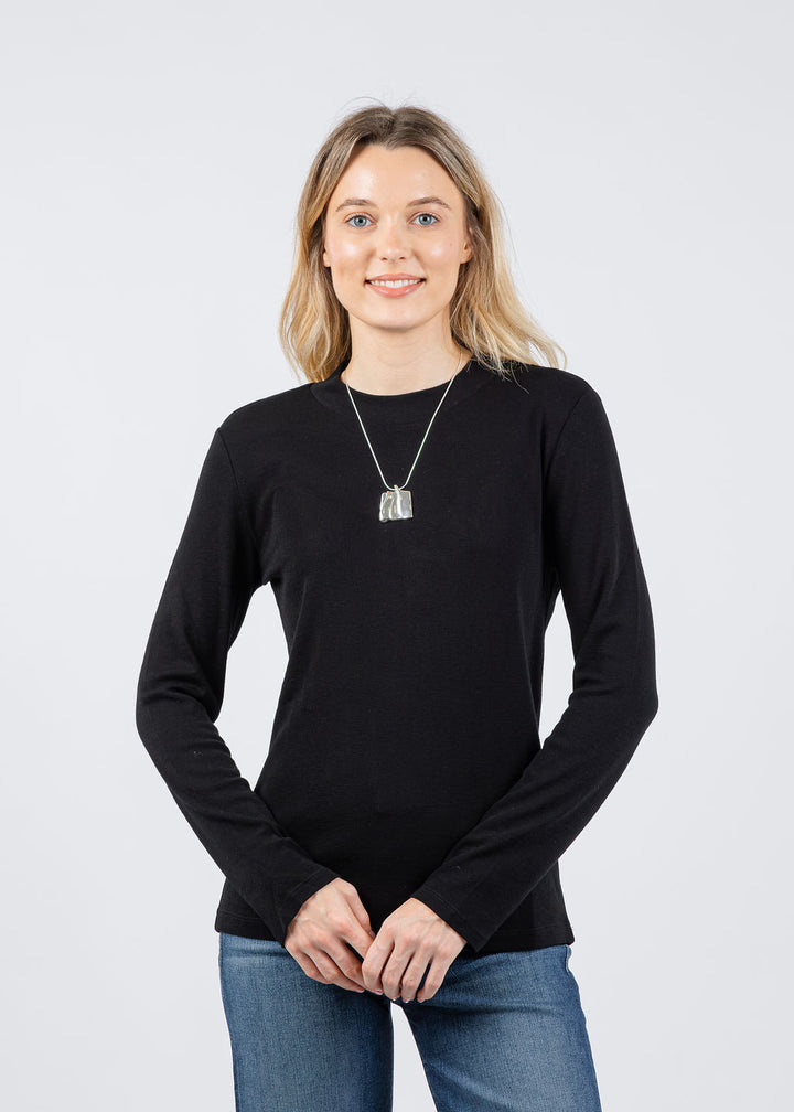 Repeat Crew Shirt in Black available at Barbara Katz
