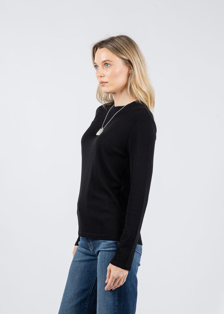 Repeat Crew Shirt in Black available at Barbara Katz