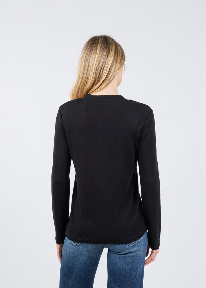 Repeat Crew Shirt in Black available at Barbara Katz
