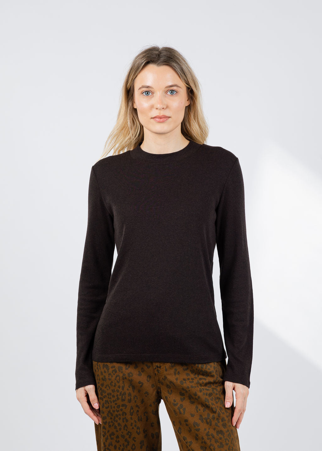 Repeat Crew Shirt in Dark Brown available at Barbara Katz