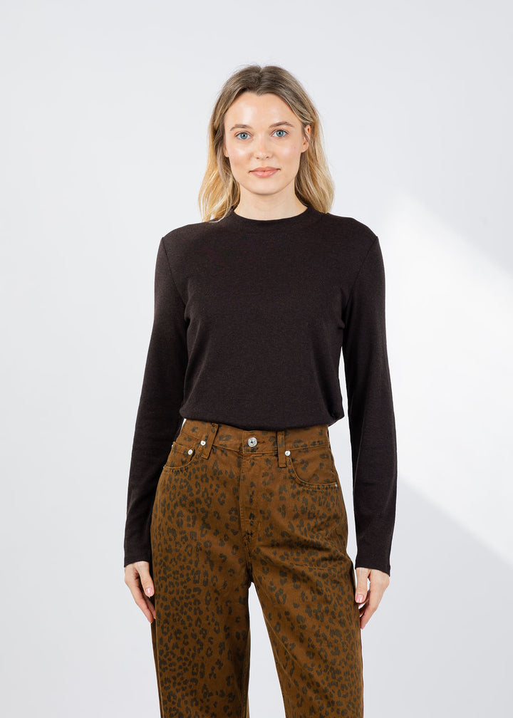 Repeat Crew Shirt in Dark Brown available at Barbara Katz