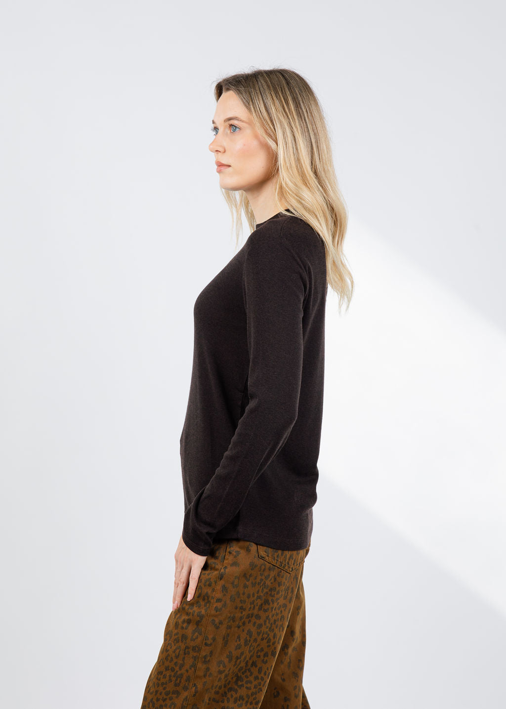 Repeat Crew Shirt in Dark Brown available at Barbara Katz