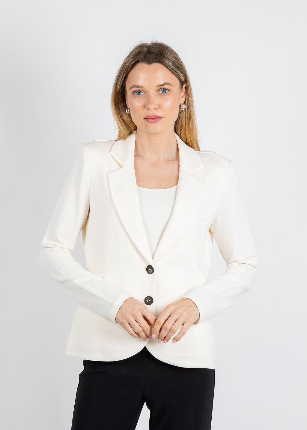 Repeat Knit Blazer in Ivory available at Barbara Katz