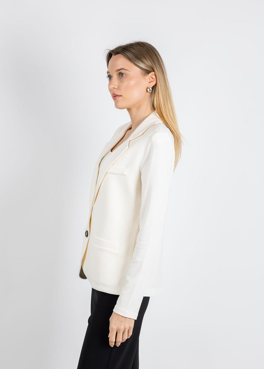 Repeat Knit Blazer in Ivory available at Barbara Katz