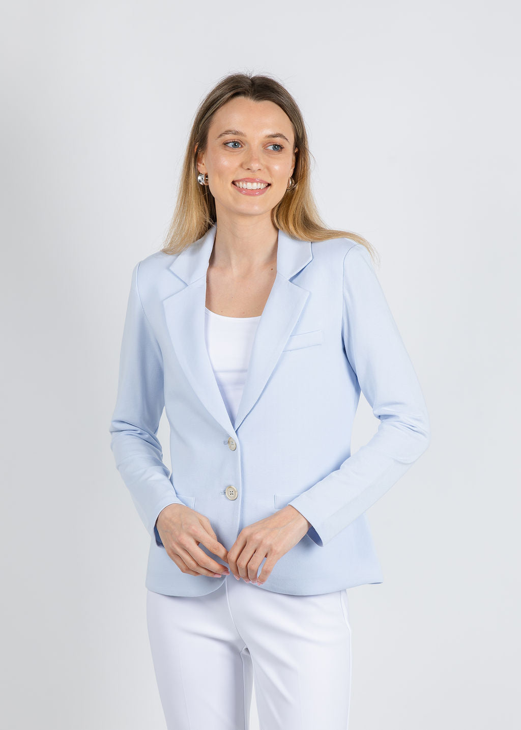 Repeat Knit Blazer in Ocean available at Barbara Katz