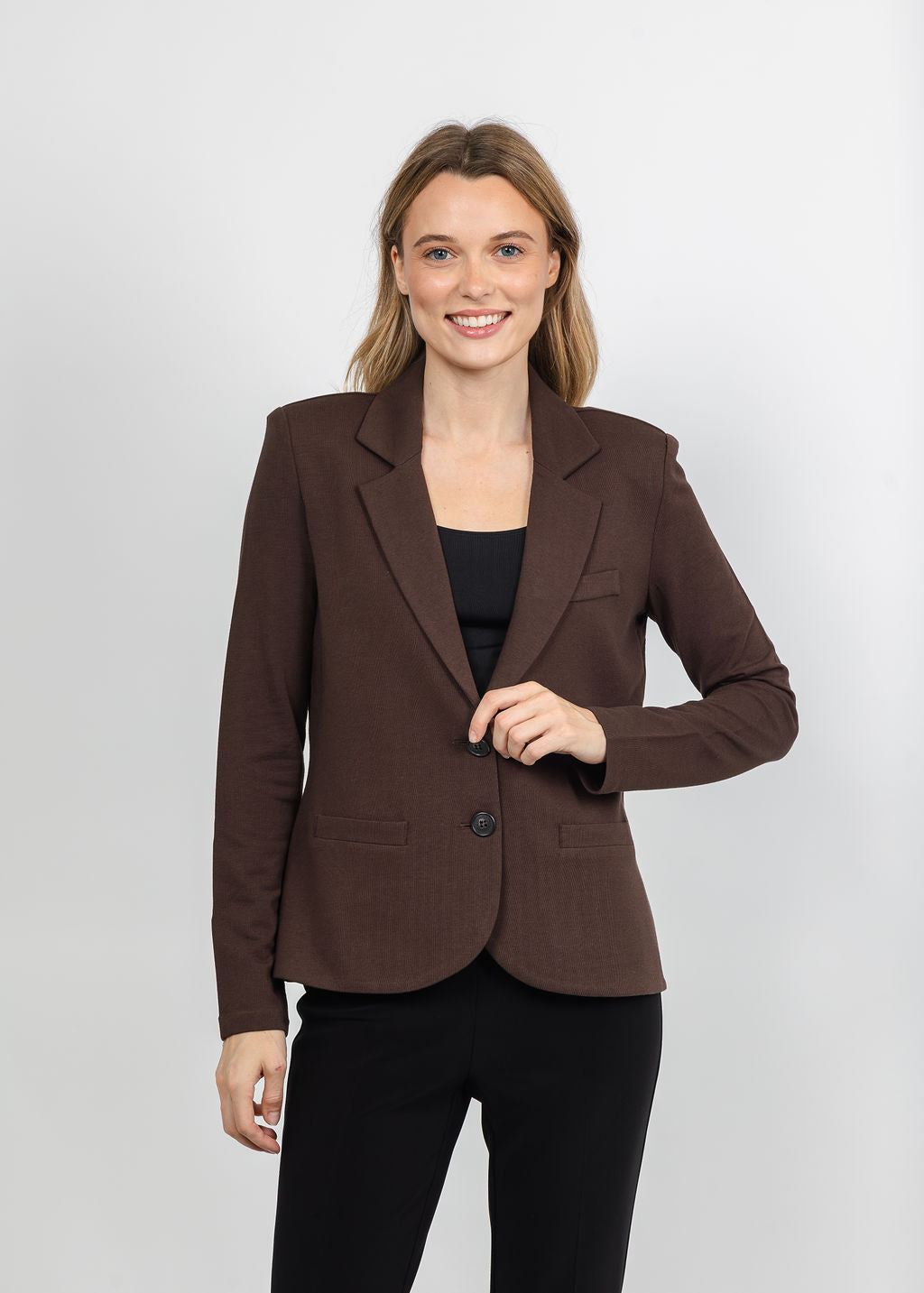 Repeat Knit Blazer in Cocoa available at Barbara Katz
