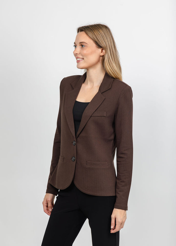 Repeat Knit Blazer in Cocoa available at Barbara Katz