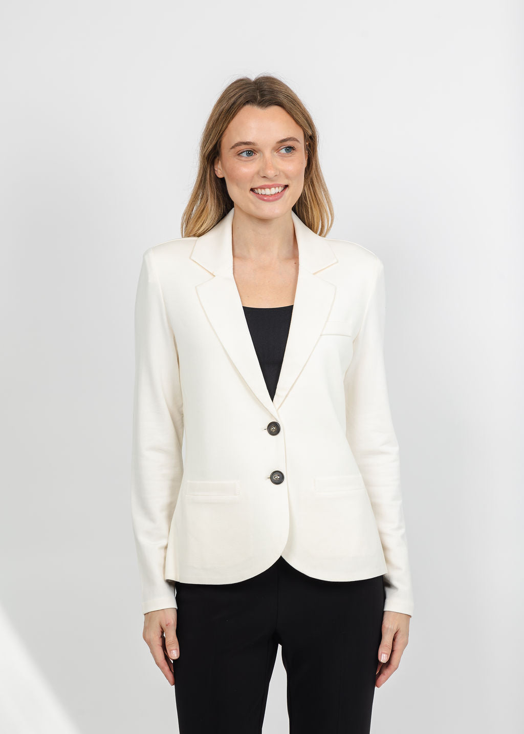Repeat Knit Blazer in Ivory available at Barbara Katz