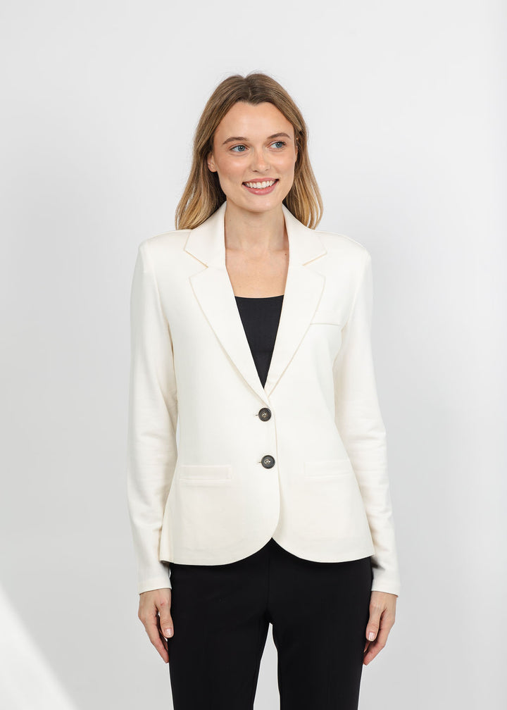 Repeat Knit Blazer in Ivory available at Barbara Katz
