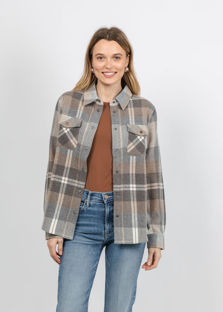 Repeat Plaid Overshirt Jacket in Multi Check available at Barbara Katz