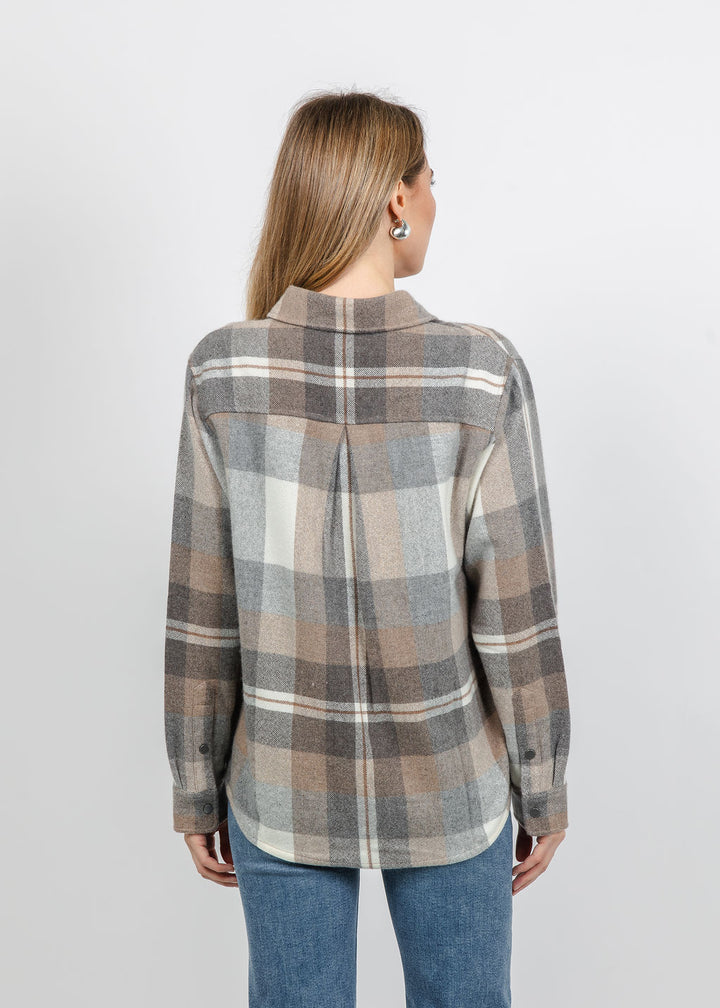 Repeat Plaid Overshirt Jacket in Multi Check available at Barbara Katz