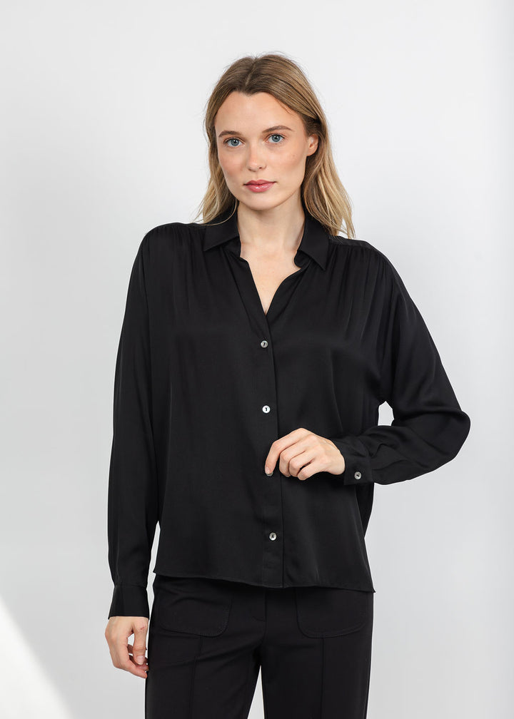 Repeat Silk Blouse - Black available at Barbara Katz