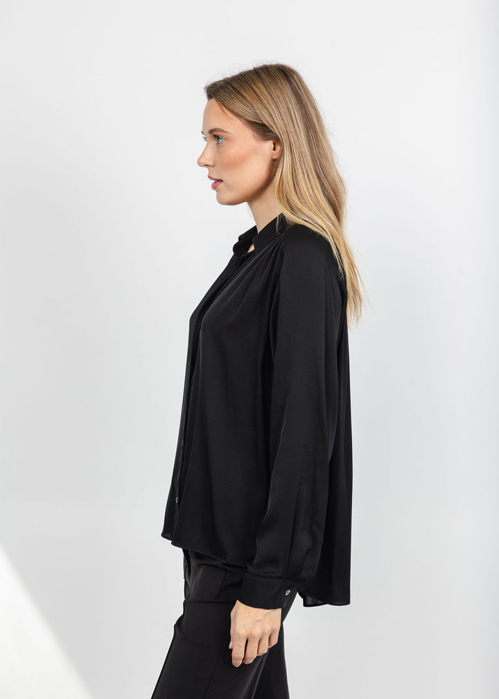 Repeat Silk Blouse - Black available at Barbara Katz