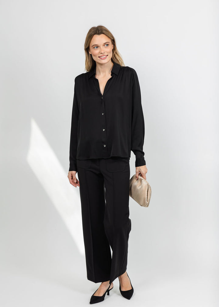 Repeat Silk Blouse - Black available at Barbara Katz
