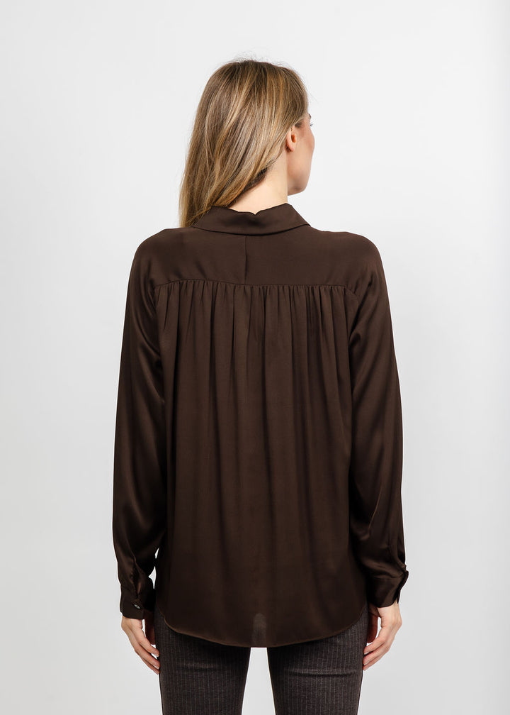Repeat Silk Blouse - Cocoa available at Barbara Katz