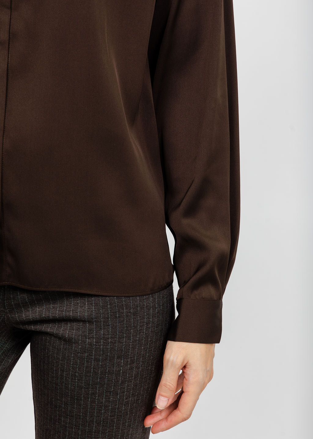 Repeat Silk Blouse - Cocoa available at Barbara Katz