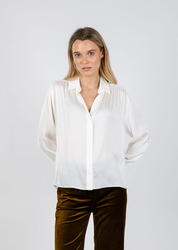 Repeat Silk Blouse in Cream available at Barbara Katz