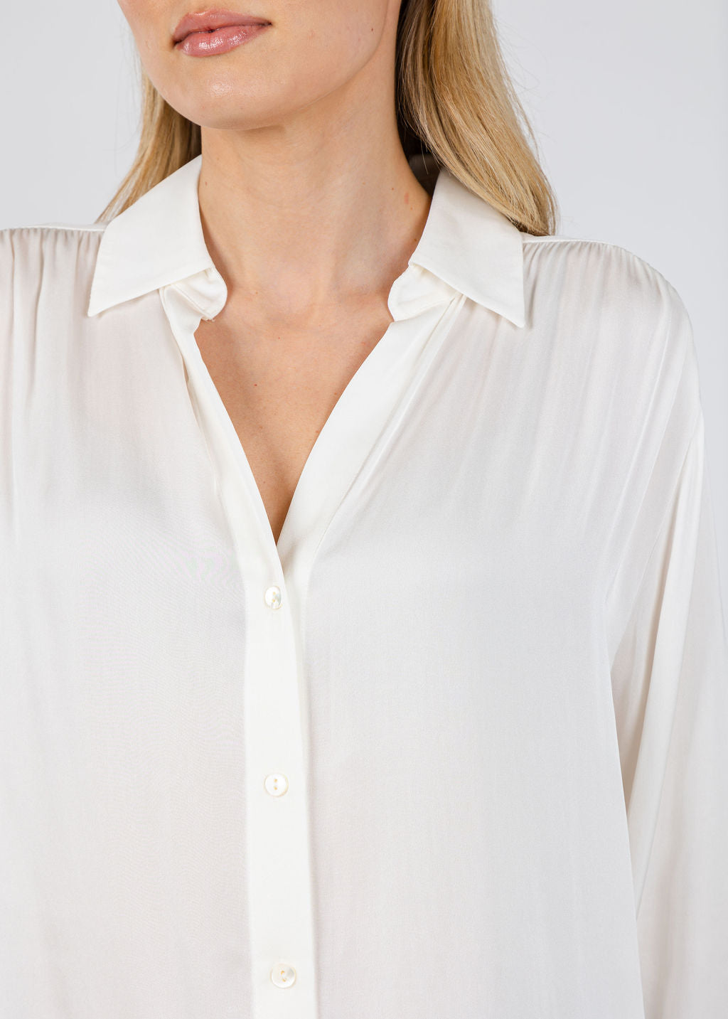 Repeat Silk Blouse in Cream available at Barbara Katz