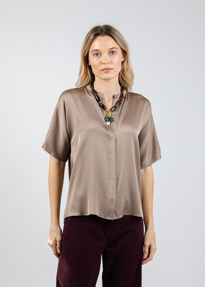 Repeat Silk Blouse in Sand available at Barbara Katz