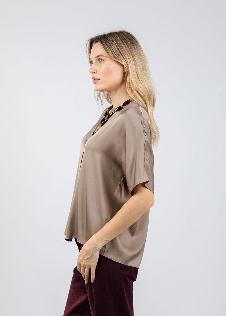 Repeat Silk Blouse in Sand available at Barbara Katz