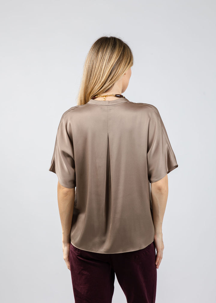 Repeat Silk Blouse in Sand available at Barbara Katz