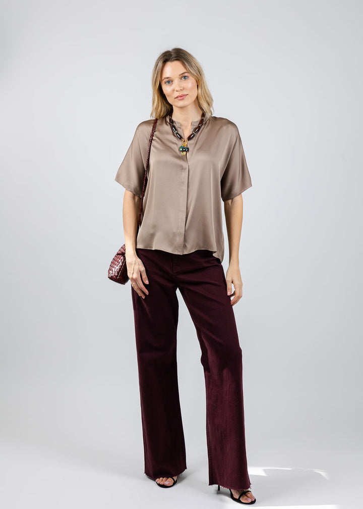 Repeat Silk Blouse in Sand available at Barbara Katz