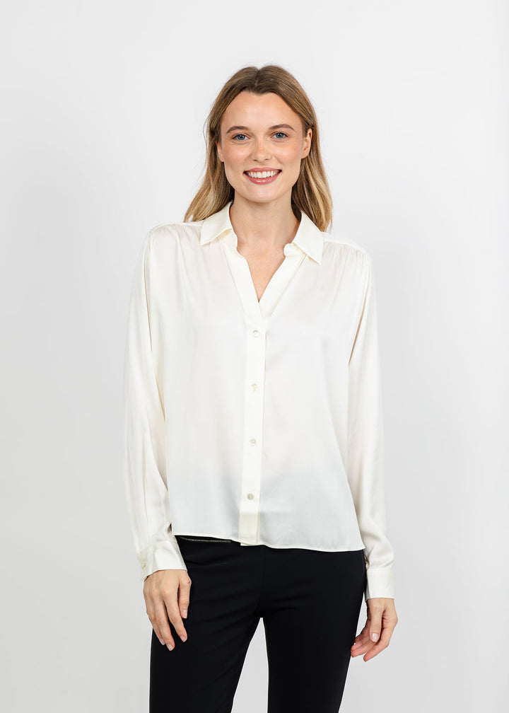 Repeat Silk Blouse - Cream available at Barbara Katz